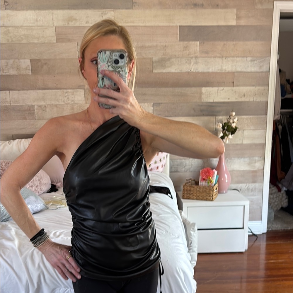 Black Ruched Asymmetrical Cocktail Dress